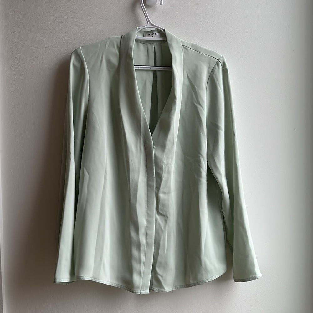 Light Green Aritzia Power Blouse